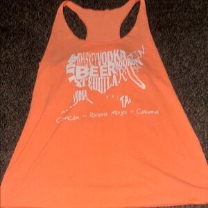 Orange/Pinkish is Sleeveless Athletic Tank Top Cancun Themed